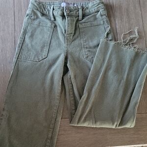 Just USA Olive High-Rise Wide Leg Jesns